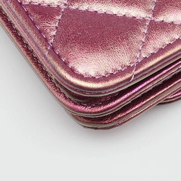 Chanel Iridescent Purple Quilted Lambskin Leather Mini WOC Clutch Bag - Picture 12 of 12